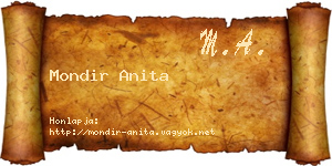 Mondir Anita névjegykártya